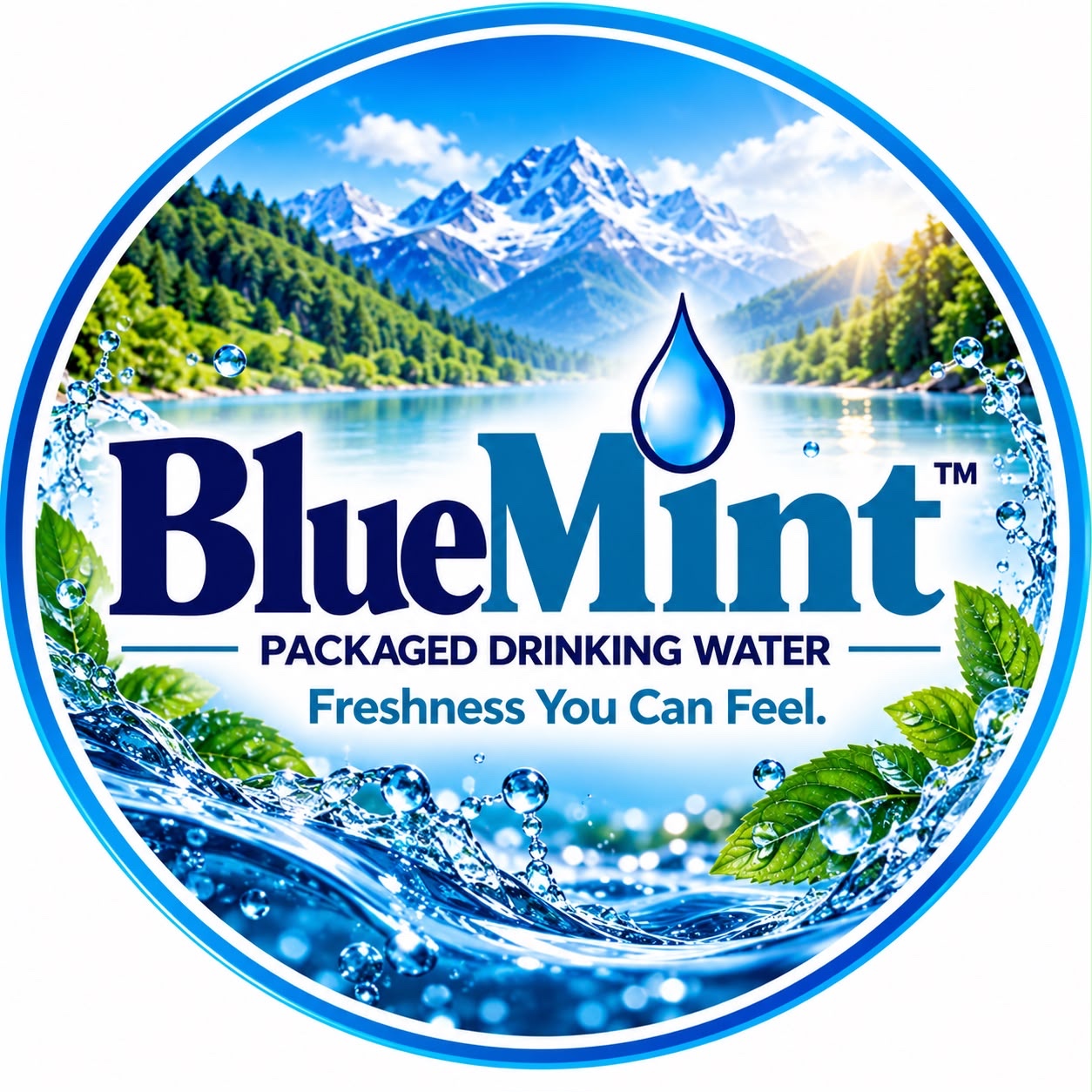 BlueMint packaged drinking water brand logo